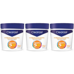 Clearasil Stubborn Acne Control 5in1 Daily Facial Cleansing Pads 90ct (3 Pack) - Personal Care > Skin & Blemish