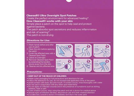 Clearasil Ultra Overnight Spot Patches Advanced Heal Acne Control 18ct - Personal Care > Skin & Blemish Treatments