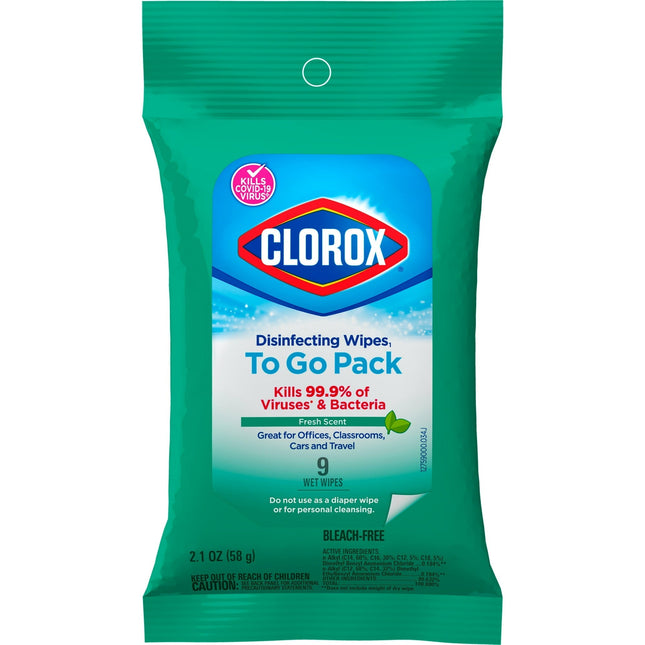 Clorox On The Go Bleach-Free Disinfecting Wipes Fresh Scent 9ct (12 Pack) - Household Supplies > Cleaning & Sterilizing