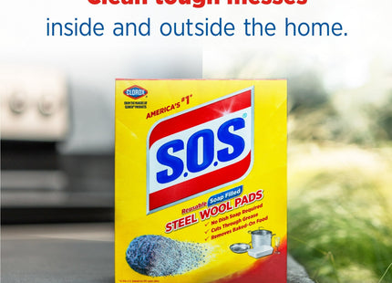 Clorox S.O.S Steel Wool Dish Scrubber Sponge Pads 10ct (12 Pack) - Household Supplies > Cleaning Sponges & Scouring