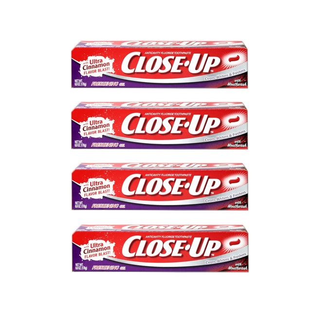 Close-Up Cinnamon Red Gel Anticavity Fluoride Toothpaste 6oz (4 Pack) - Personal Care > Oral