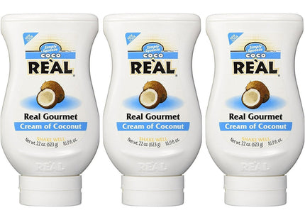 Coco Real Gourmet Cream of Coconut Squeezable Bottle 16.9 FLoz (3 Pack) - Food & Beverages > Condiments Sauces Milk