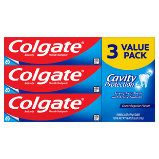 Colgate Cavity Protection Active Fluoride Toothpaste Regular 2.5oz (3 Pack) - Personal Care > Oral