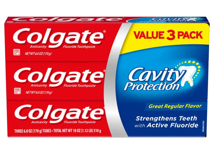 Colgate Cavity Protection Active Fluoride Toothpaste Regular 2.5oz (3 Pack) - Personal Care > Oral