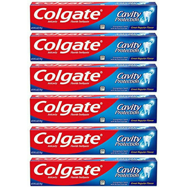 Colgate Cavity Protection Active Fluoride Toothpaste Regular 2.5oz (6 Pack) - Personal Care > Oral
