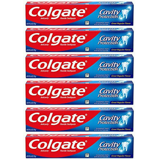 Colgate Cavity Protection Active Fluoride Toothpaste Regular 2.5oz (6 Pack) - Personal Care > Oral