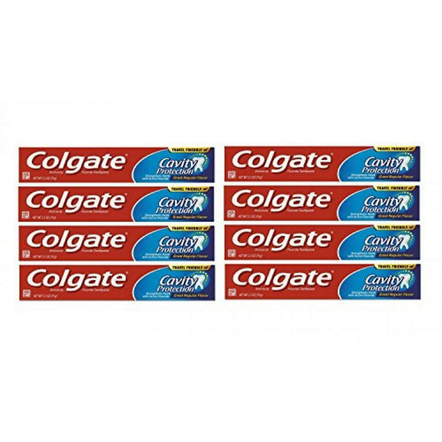 Colgate Cavity Protection Active Fluoride Toothpaste Regular 2.5oz (8 Pack) - Personal Care > Oral