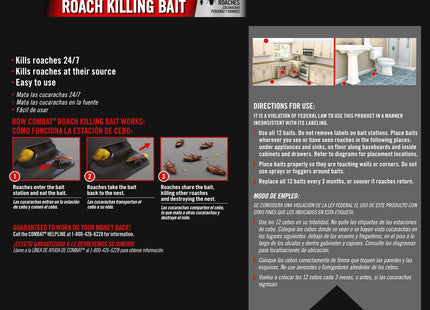 Combat Roach Killing Bait Stations for Small and Large Roaches 12 ct (2 Pack) - Household Supplies > Insect & Grub