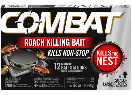 Combat Roach Killing Bait Stations for Small and Large Roaches 12 ct (2 Pack) - Household Supplies > Insect & Grub