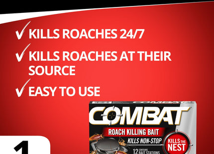 Combat Roach Killing Bait Stations for Small and Large Roaches 12 ct - Household Supplies > Insect & Grub Control