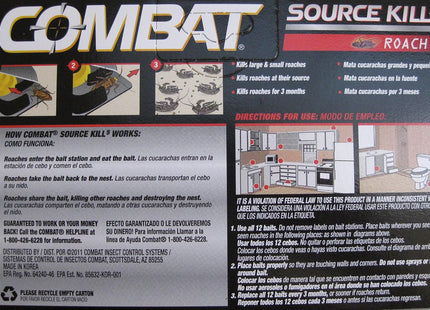 Combat Roach Killing Bait Stations for Small and Large Roaches 12 ct - Household Supplies > Insect & Grub Control