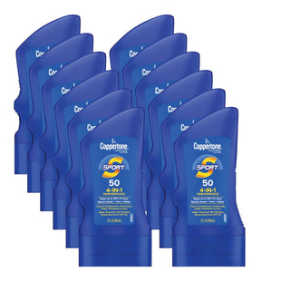 Coppertone SPORT Body Sunscreen Lotion SPF50 Water Resistant 3oz (12 Pack) - Personal Care > Sun Protection & Tanning