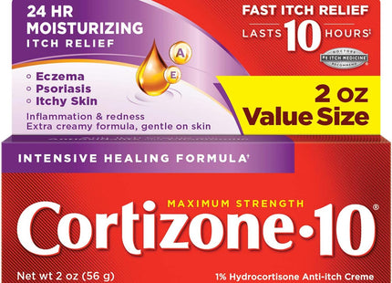Cortizone 10 Intensive Healing Hydrocortisone Anti Itch Cream 2oz (3 Pack) - Health Care > First Aid Ointments Creams &