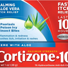 Cortizone 10 Max-Strength Aloe Hydrocortisone Anti-Itch Creme 1oz (2 Pack) - Personal Care > Skin Ointments Creams &