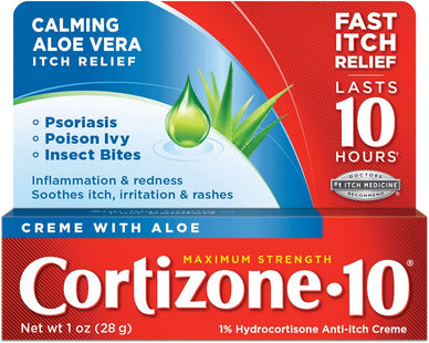 Cortizone 10 Max-Strength Aloe Hydrocortisone Anti-Itch Creme 1oz (2 Pack) - Personal Care > Skin Ointments Creams &