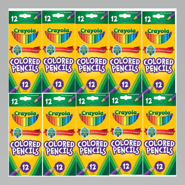 Crayola Long Barrel Colored Woodcase Pencils Assorted Colors 12ct (10 Pack) - Collectibles & Art > Drawing Painting Pens