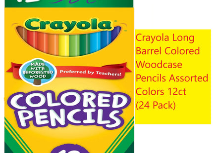 Crayola Long Barrel Colored Woodcase Pencils Assorted Colors 12ct (24 Pack) - Collectibles & Art > Drawing Painting Pens