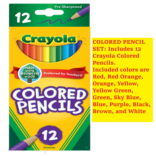 Crayola Long Barrel Colored Woodcase Pencils Assorted Colors 12ct - Collectibles & Art > Drawing Painting Pens
