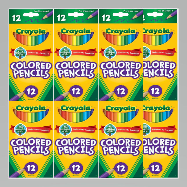 Crayola Long Barrel Colored Woodcase Pencils Assorted Colors 12ct (8 Pack) - Collectibles & Art > Drawing Painting Pens