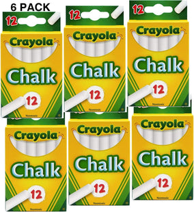 Crayola Non-toxic Chalk White 12 sticks per Box (6 Pack) - Collectibles & Art > Drawing Painting Crayons