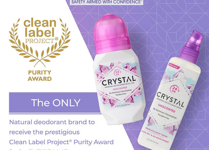 Crystal Body Mineral-Enriched Deodorant RollOn Unisex Unscented 2.25oz (6 Pack) - Personal Care > Bath & Anti-Perspirant