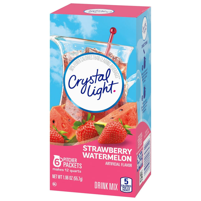 Crystal Light Strawberry Watermelon Drink Mix 6ct 1.96 Ounce (12 Pack) - Food & Beverages > Non-Alcoholic Drinks Squash