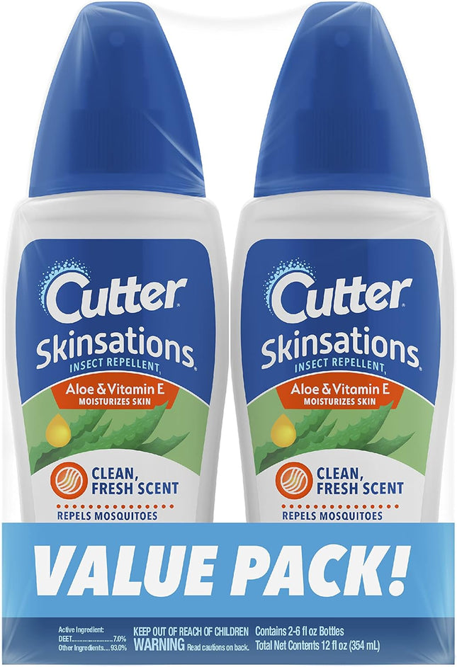 Cutter Skinsations Insect Repellent Pump Spray Clean Fresh Scent 6oz (2 Pack) - Household Supplies > & Grub Control