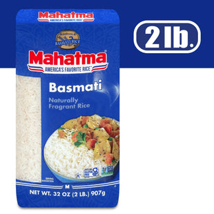 Mahatma Basmati White Rice, Naturally Fragrant Extra Long Grain Rice, Non-GMO, Gluten Free, 32 Ounce (Pack Of 12)