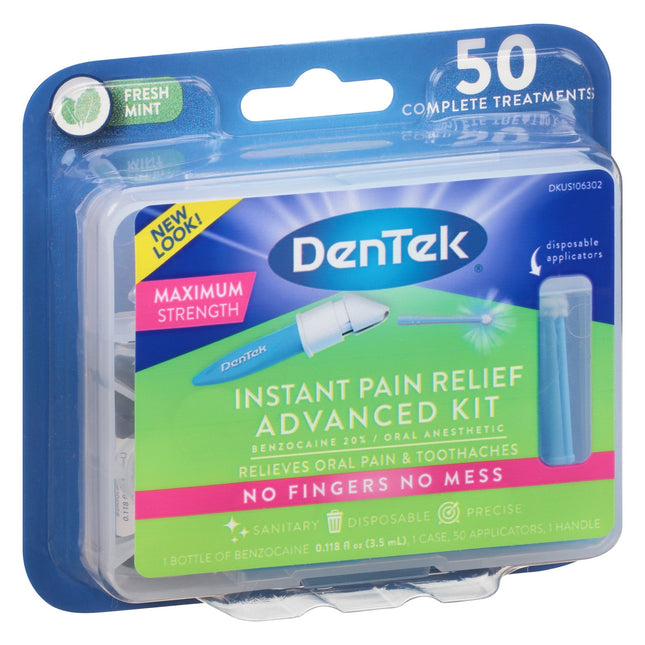 DenTek Instant Oral Pain Relief Maximum Strength Kit for Toothaches 50 Count (Pack Of 12)