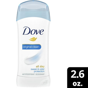 Dove Invisible Solid, Advanced Care, Sweat and Odor Protection, Anti-Perspirant Deodorant, Original Clean, 2.6 Oz (Pack Of 1)