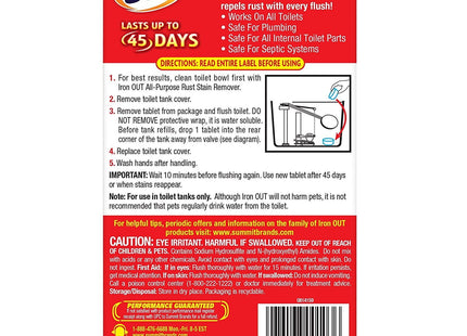 IRON OUT Automatic Toilet Bowl Cleaner, Repel Rust and Hard Water Stains with Every Flush, Tablets, 2.5 Ounce 2 Count Each (Pack Of 12)