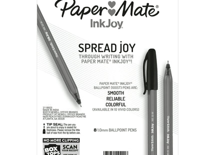 Paper Mate InkJoy 100ST, Medium Point, 1.0 mm, Ballpoint Pen, ASSORTED, 8 Count (Pack Of 12)