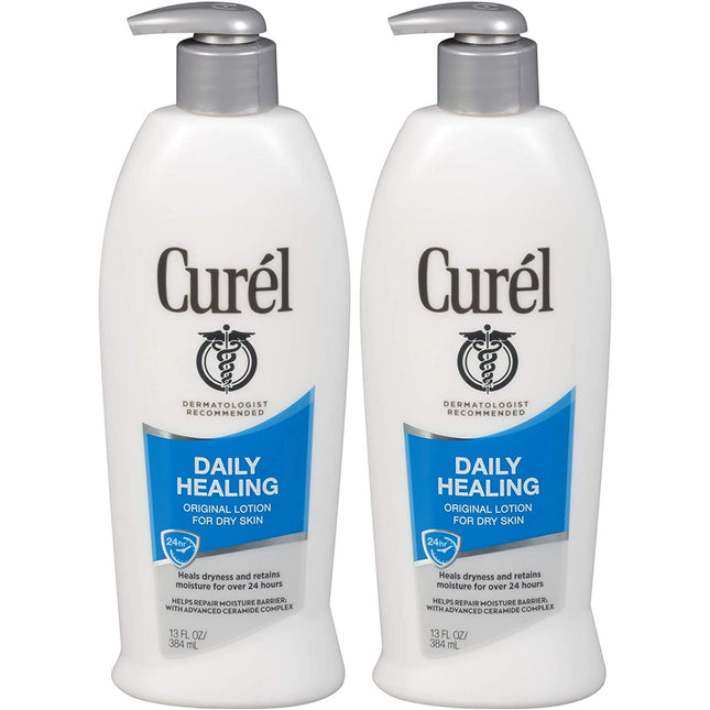 Curel for Dry Skin Daily original Healing Hand And Body Lotion, Pump Bottle Unscented, 13 Fl Ounce (Pack Of 2)