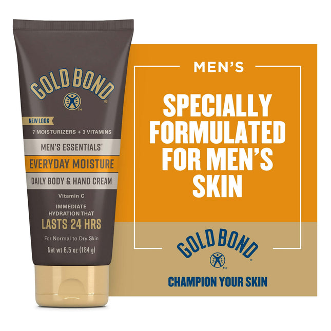 Gold Bond Ultimate Men's Essentials Ever-day Hydrating and Moisture Cream, Vitamin-C, 6.5 Ounce (Pack Of 4)