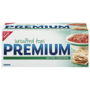 Nabisco Premium Unsalted Tops Saltine Crackers, Crispy, Square, Low Salt Crackers, 16 Ounce (Pack Of 24)