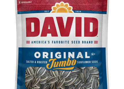 David Original Jumbo Roasted And Salted Sunflower Seeds 5.25oz (12 Pack) - Food & Beverages > Snacks Nuts