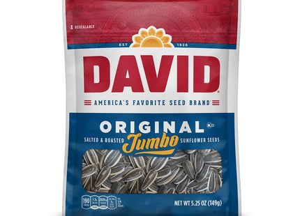 David Original Jumbo Roasted And Salted Sunflower Seeds 5.25oz (12 Pack) - Food & Beverages > Snacks Nuts