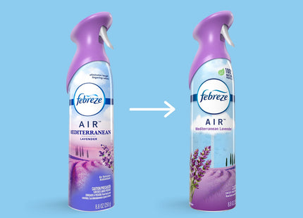 Febreze Air Freshener, 2X Odor-Fighting, Mediterranean Lavender Scent, Aerosol Spray, 8.8 ounce (Pack Of 3)