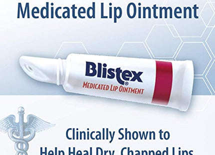 Blistex Medicated Ointment Lip Balm Stick, Relieving, moisturizing, and soothing for lip irritation Cold Sores, 0.21 Ounce (Pack Of 6)