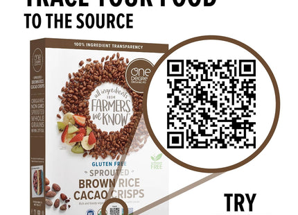 One Degree Organic Foods Cereal Brown Rice Cacao Crisps 10oz (12 Pack) - Food & Beverages > Pasta Grains Cereals