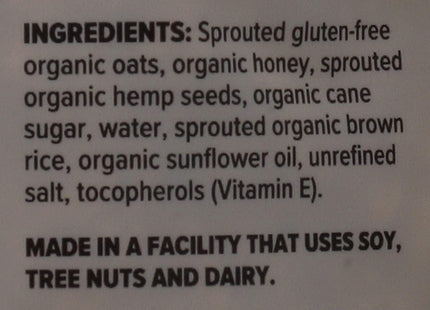 One Degree Organic Foods Sprouted Oat Hemp Granola Honey 11oz (12 Pack) - Food & Beverages > Pasta Grains Cereals