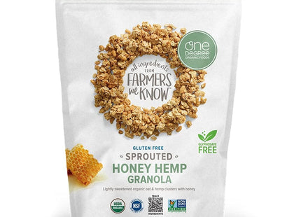 One Degree Organic Foods Sprouted Oat Hemp Granola Honey 11oz (12 Pack) - Food & Beverages > Pasta Grains Cereals