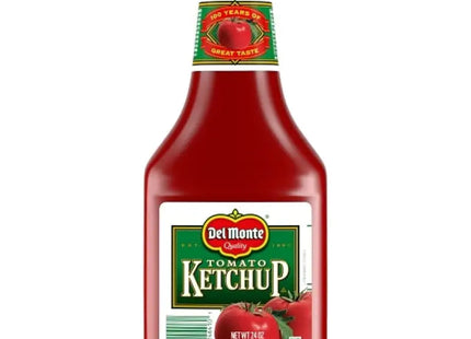 a bottle of ketchup with tomato on a white background