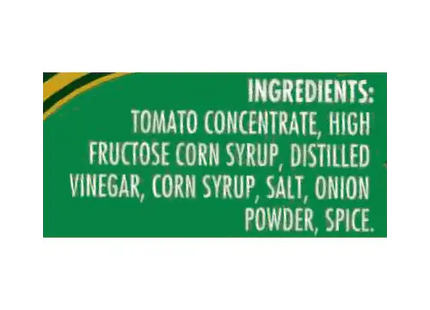 a green and yellow sign with the words, ingredients, tomato, corn, onion, onion, onion,