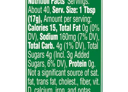 a green sign with the words nutrition and calories