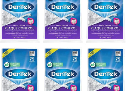 DenTek Cross Flosser Plaque Control Floss Picks X-Shaped 75ct (12 Pack) - Personal Care > Oral Dental & Flossers