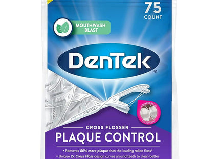 DenTek Cross Flosser Plaque Control Floss Picks X-Shaped 75ct (5 Pack) - Personal Care > Oral Dental & Flossers
