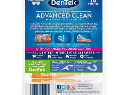 DenTek Easy Brush Interdental Cleaners Standard 16 Count, - Health & Beauty > Personal Care Oral Dental Floss