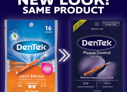 DenTek Easy Brush Interdental Standard Teeth Cleaners Fresh Mint 16ct (4 Pack) - Personal Care > Oral Dental Floss &