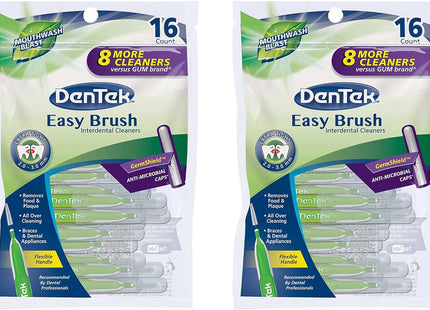 DenTek Easy Brush Oral Cleaners Extra Tight Fresh Mint Green 16ct (12 Pack) - Personal Care > Dental Floss & Flossers